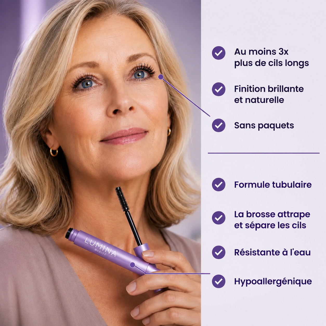 01 - Des cils longs, fournis et d'apparence jeune
